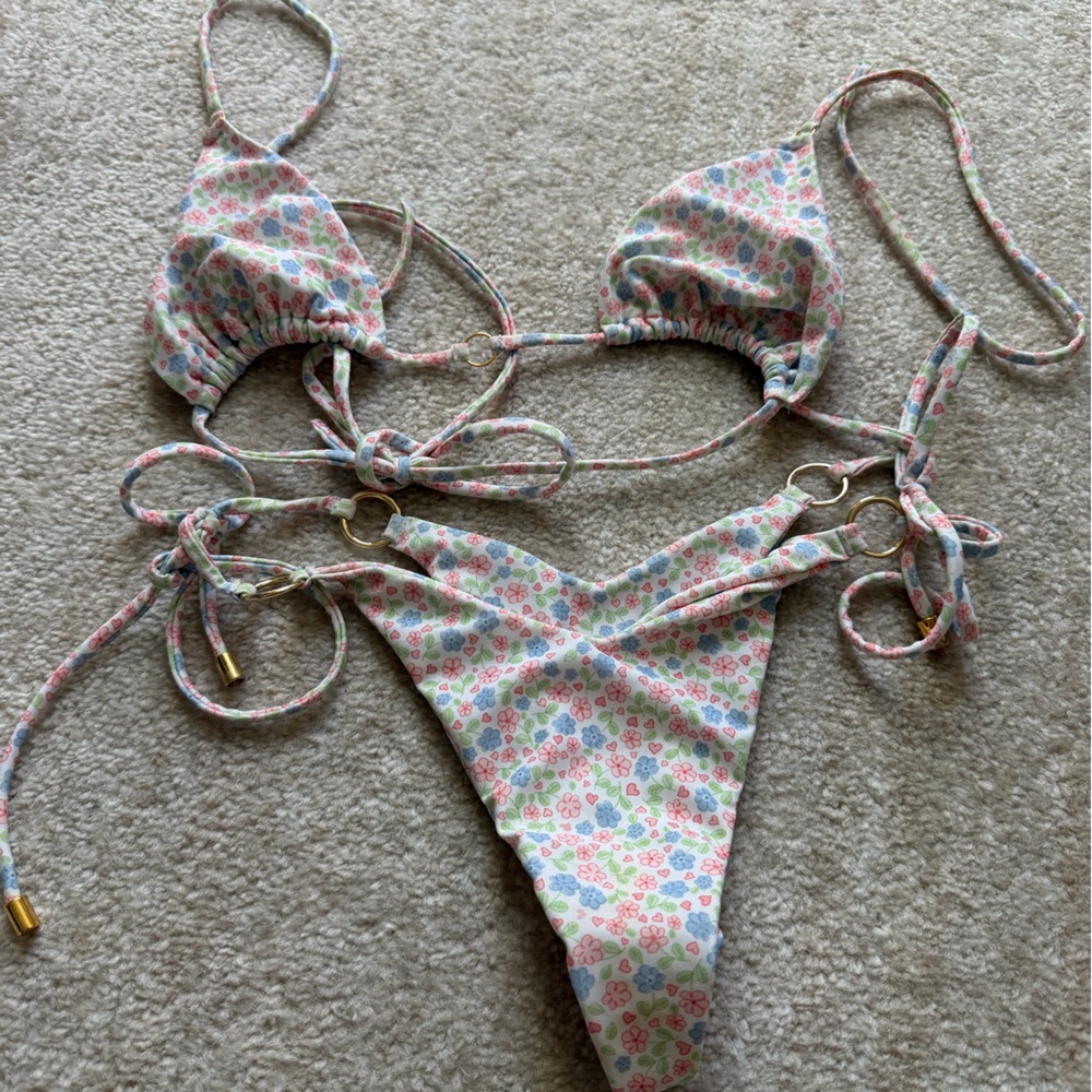 Floral Triangle Bikini Set